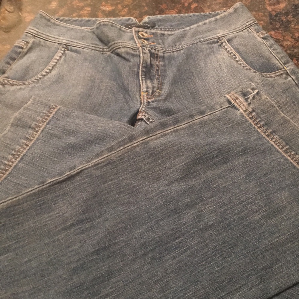Banana Republic Stretch Jeans, Light Blue, Wide Leg, Flared, Waist 31.